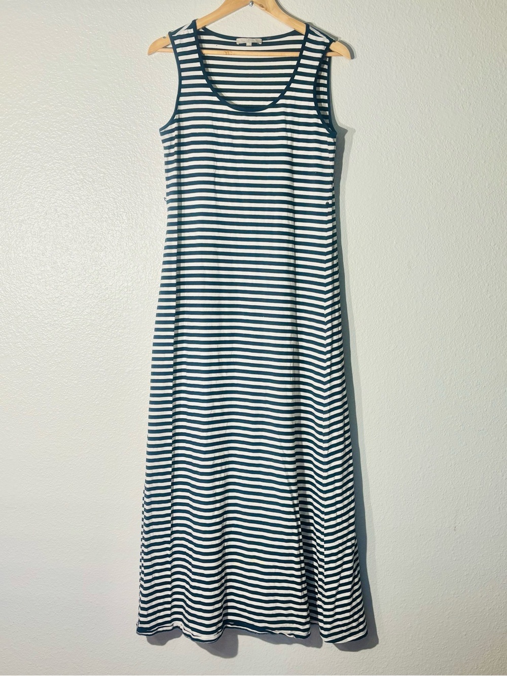 Joan Vass Vintage Striped Scoop Neck Maxi Dress